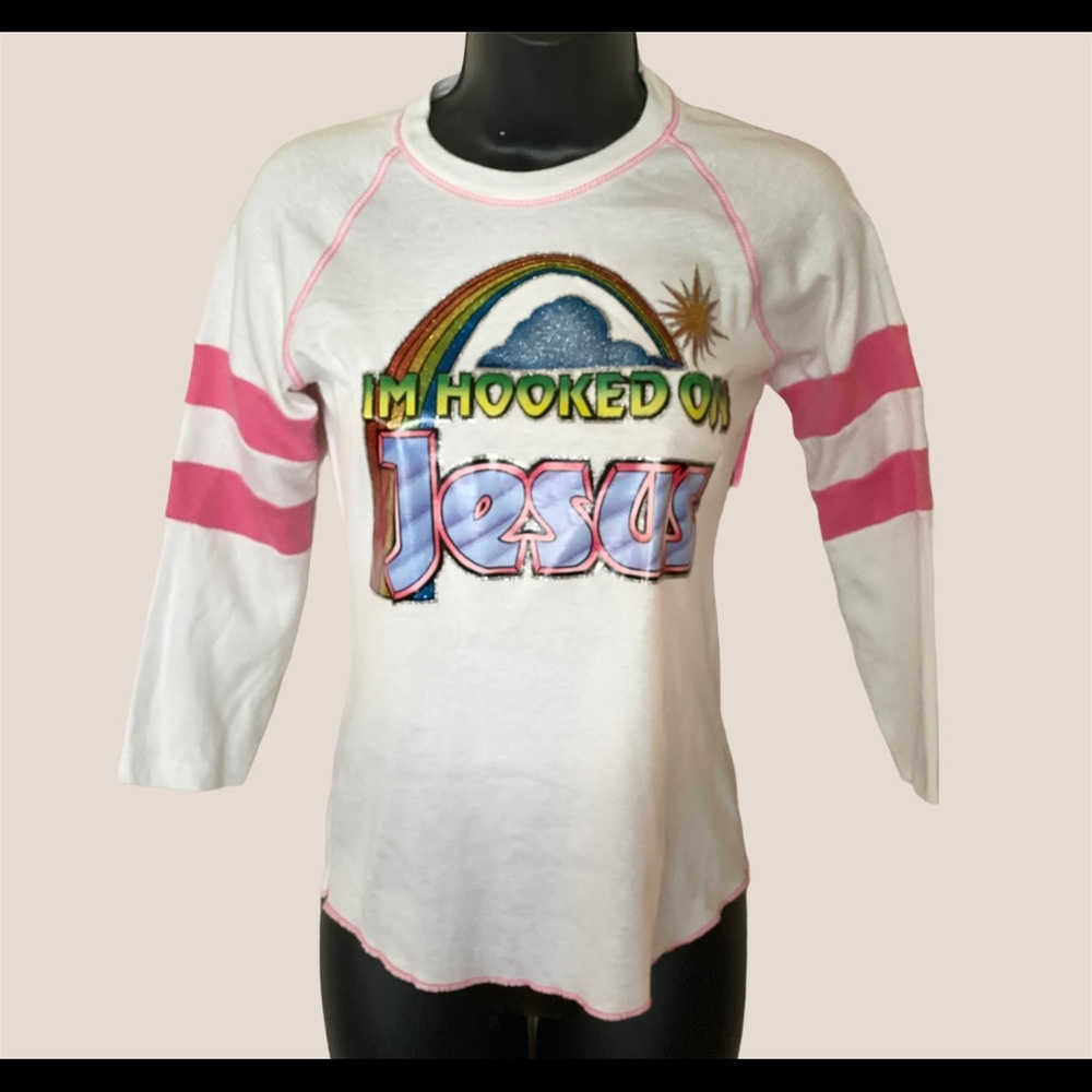 1980s vtg “Hooked on Jesus” shirt